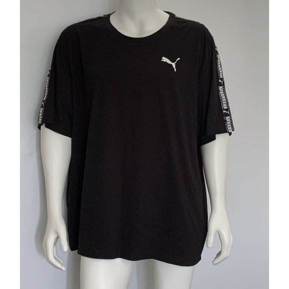 Men’s TShirt Size 4XL PUMA Tilt Tape Tee Black Short Sleeve Crew Neck 100%Cotton - Picture 2 of 10